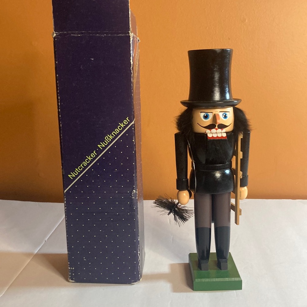 Vintage Old world Christmas Wood nutcracker chimney sweep made in Germany